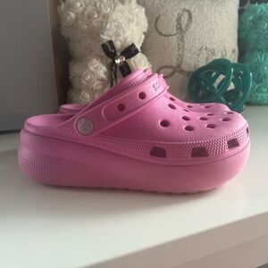 CROCS Kids Pink Platform Clogs